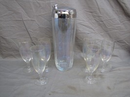 Vintage Iridescent Glass 60s Cocktail Set Stunning !! - £74.75 GBP