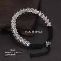 Unique Handmade Jewelry 925 Sterling Silver Snake Bone Bracelet Hand Braided - £89.74 GBP+