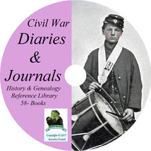 Civil War Diaries &amp; Journals - History &amp; Genealogy - 58 Diary Books On Dvd Cd - £5.40 GBP