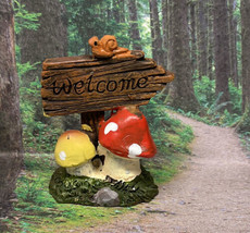 Miniature Fairy Garden Mushroom Welcome Sign Resin Figurine New - £3.39 GBP