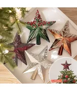 Christmas Tree Topper Star – Gold, Red &amp; Silver Glitter Holiday Decoration - €24,30 EUR