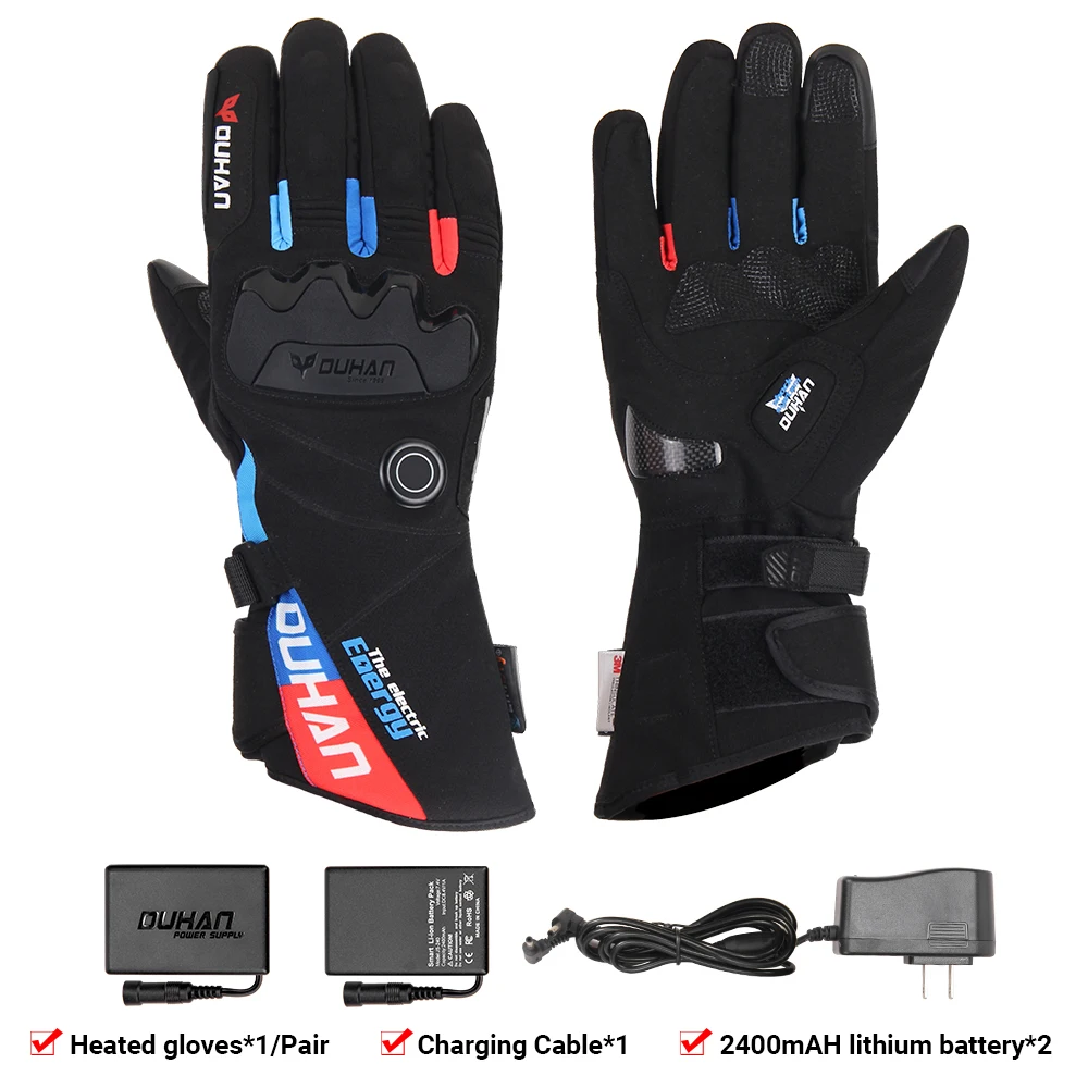 DUHAN Motorcycle Heating Gloves Battery Powered Moto Guantes Winter Waterproof R - £611.09 GBP