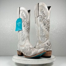 NEW Lane Santorini White Cowboy Boots 8.5 Western Bridal Wide Calf Snip Toe Tall - £288.48 GBP