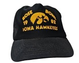 Iowa Hawkeyes Rose Bowl Hat Snap Back Trucker Black Mesh Back 1982 Vtg - £19.79 GBP