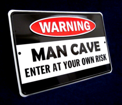 Man Cave -*MADE In Usa* - Embossed Sign - Garage Bar Rec Game Rm Shop Wall Decor - £12.56 GBP