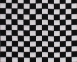 Fleece 1.25&quot; Racing Check Black &amp; White Checkered Fabric Print by Yard A... - £7.98 GBP