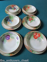 Antique Nippon Japan Set signed/dated 1918,fruit bowls/plates, 12 pcs  - £154.79 GBP
