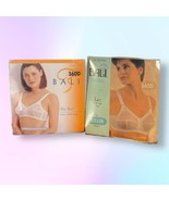 NEW Lot of 2: Vintage Sky Bali Bra 36DD Style 3500 White Lace Soft Cup N... - $67.72