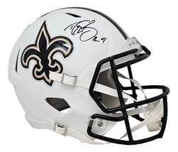 Drew Brees Signed New Orleans Saints FS Flat White Speed Replica Helmet BAS ITP - £464.14 GBP