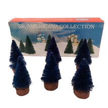 Liberty Falls Americana Collection 6 Miniature Trees Blue Christmas Bottle Brush - £11.06 GBP