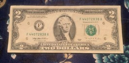 1995 2 Dollar Bill- F Series - $99.00