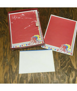 Vintage whitings contemporary letters stationery set red paper bicycle r... - €17,07 EUR
