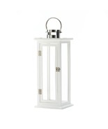 Highland Large White Metal &amp; Glass Candle Holder - $84.82 CAD