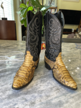 Vintage back-cut brown Python snakeskin Acme Cowboy boots men’s US size ... - £155.87 GBP