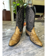 Vintage back-cut brown Python snakeskin Acme Cowboy boots men’s US size ... - £153.39 GBP