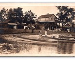RPPC Silver Lake Hotel Angola Indiana IN 1911 Postcard Y16 - £10.24 GBP