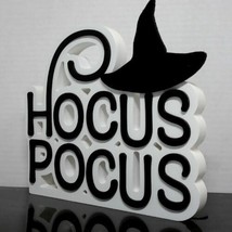  &quot;Hocus Pocus&quot; Sign 8 Inch Wooden Cutout Fall Halloween Decor - £8.13 GBP