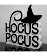  &quot;Hocus Pocus&quot; Sign 8 Inch Wooden Cutout Fall Halloween Decor - £8.12 GBP