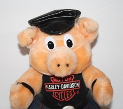 Harley Davidson Plush Biker Hog 9&quot; Hat Shirt Jean Stuffed Pig Toy Play by Play - £9.29 GBP