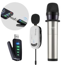 Wireless Usb Microphone For Iphone &amp; Computer, Rechargeable Handheld &amp; Lapel Mic - £122.29 GBP