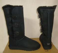 Ugg Bailey Button Triplet Triple Black Suede Tall Boots Women Size Us 5 New 1873 - £102.49 GBP