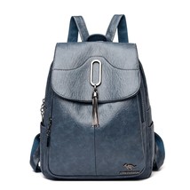 Women Soft Leather Backpacks High Capacity Female Back Pack Casual Travel Ladies - £40.39 GBP