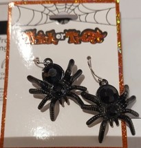 New Trick or Treat Fashion Black Spider Halloween Earrings New With Tags. - £6.72 GBP