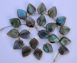 Natural, 20 piece smooth fancy pointed leaf LABRADORITE briolette gemstone beads - £52.57 GBP