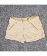 Pilcro Anthropologie Shorts Women Sz 0 Yellow Striped Linen Cuffed Pocke... - £14.13 GBP