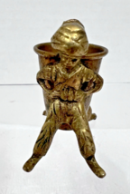Vintage Miniature Brass Toothpick Match Holder Arab Men Figures Turbans ... - $29.60