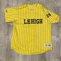 Vintage Majestic Lehigh Yellow Pinstripes #24 Baseball Jersey Mens XL Ma... - £94.08 GBP