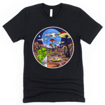 Psychedelic Alien Mushroom Planet Science Fiction T-Shirt - £22.43 GBP