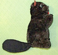 Vintage Canadian Beaver Plush Stuffed Animal Dark Brown 10&quot; Long + 7&quot; Tail Toy - £12.58 GBP