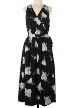 NEW Banana Republic Women’s Wrap Midi Dress Size 12 Black Floral NWT - £71.23 GBP