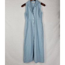 Petite Sophisticate Womens Shirt Dress Size 2 Blue Sleeveless Button Down Midi - $27.81