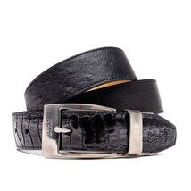 Alessio Genuine Ostrich Leg Exotic Belt Black image 2