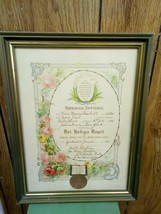 Vintage Framed 1904 Baptism Certificate Swedish? Language Jamestown NY - £55.18 GBP