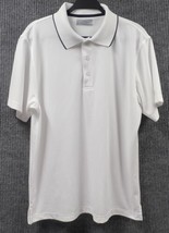 PGA Tour Polo Golf Shirt Mens Large White Waffle Knit Fitted Polyester Pullover - £17.90 GBP