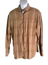 MORGAN CREEK Men&#39;s Long Sleeve Button Down Brown Shirt Large - $11.87