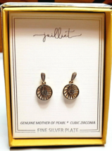 Kohl&#39;s Juilliet Silver Plate Sea Shell Post Back Earrings Mother Of Pearl - £21.29 GBP