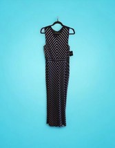 NWT Just Taylor Navy Blue White Stripe Sleeveless Party Bodycon Maxi Dress Sz 10 - £34.25 GBP