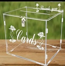 FCDECOR Acrylic Wedding Card Box with Lock Clear Card Boxes for Wedding ... - £19.25 GBP