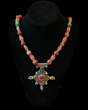 Antique Tribal Ethnic Necklace from Morocco, Boghdad Cross, Boghdad pendant, ant - £269.16 GBP