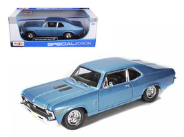 1970 Chevrolet Nova SS Coupe Blue Metallic 1/18 Diecast Car Maisto - £45.22 GBP