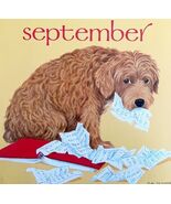 Goldendoodle Eats Homework September Dog Days Poster Calendar 14 x 11&quot; D... - $556.20 MXN