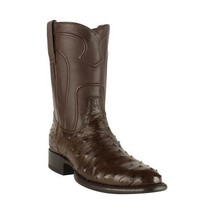 Los Altos Brown Handmade Genuine Ostrich Roper Round Toe Cowboy Boot - £408.94 GBP+