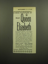 1960 Hotel Queen Elizabeth Ad - Business in Montreal? A Real pleasure - $14.99