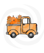 Pumpkins with Truck 5a-Digital Clipart-Gift Cards-Gift Tag-Jewelry-T shirt. - £0.98 GBP