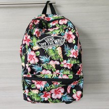 VANS Realm Off the Wall Womens Backpack Hawaiian Hibiscus Black Floral F... - £21.66 GBP