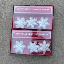 Lot of 6 Snowflake Floating Candles Holiday, Christmas William Sonoma 2002 - £19.31 GBP
